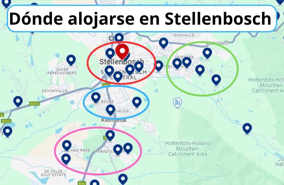Dónde alojarse en Stellenbosch: Mejores Zonas y Hoteles