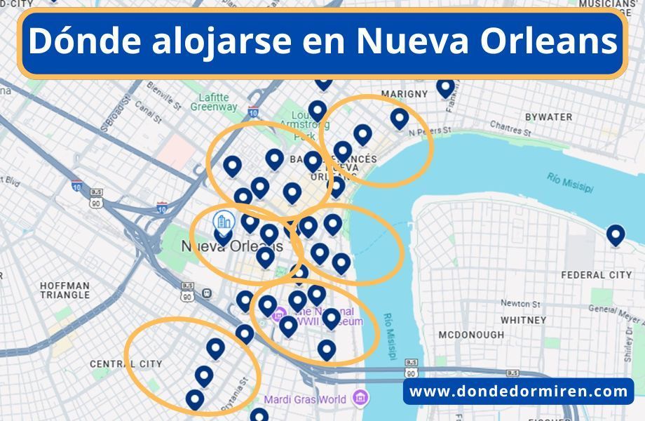 Dónde alojarse en Nueva Orleans: Mejores Zonas y Hoteles