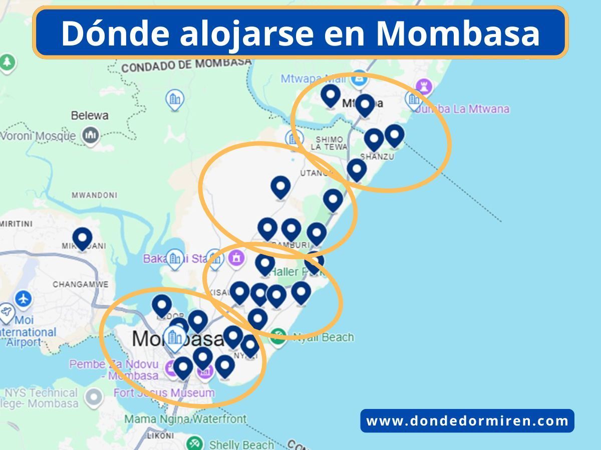 Dónde alojarse en Mombasa: Mejores Zonas y Hoteles