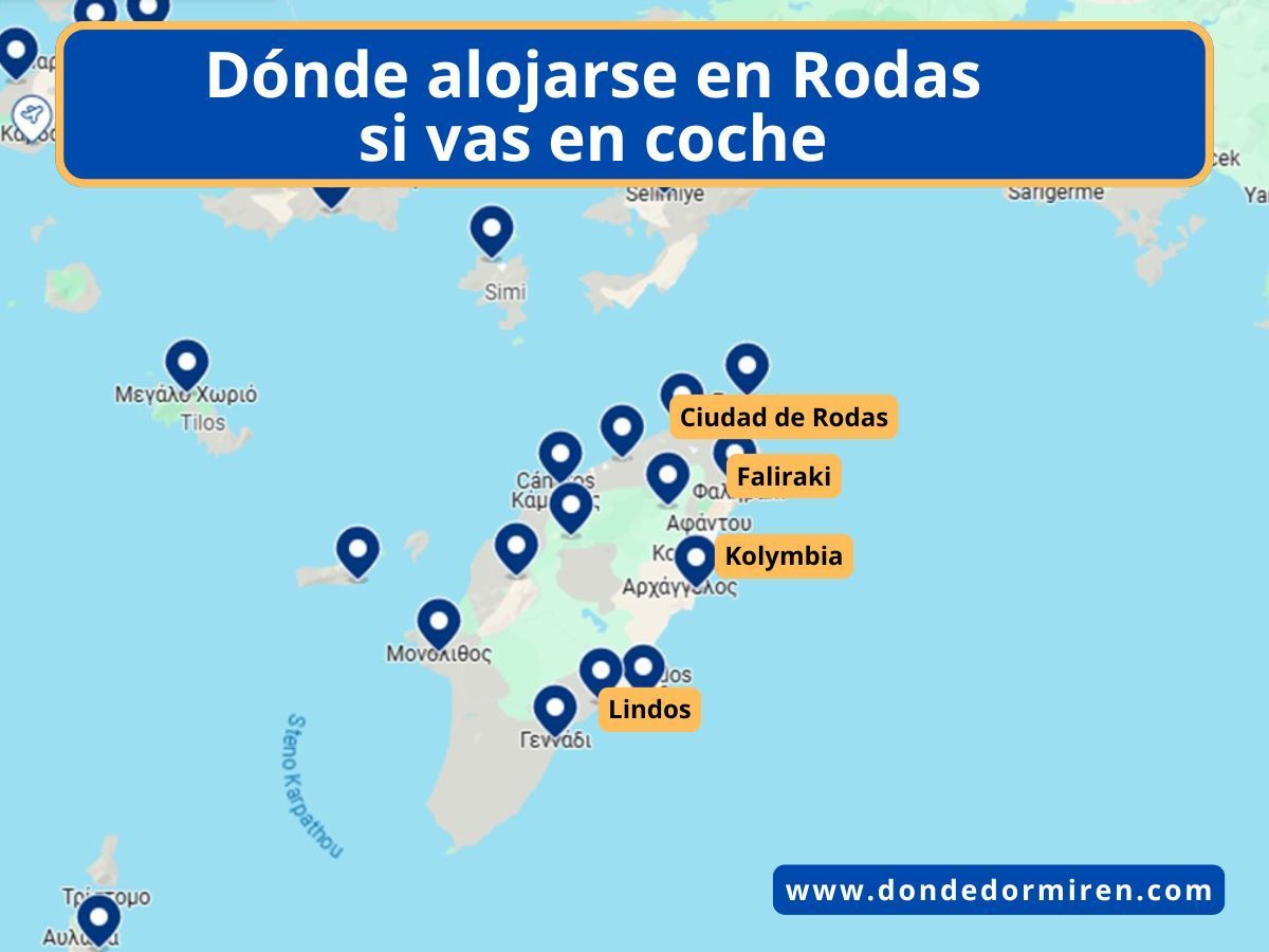 Dónde alojarse en Rodas si vas en coche: Mejores Zonas y Hoteles