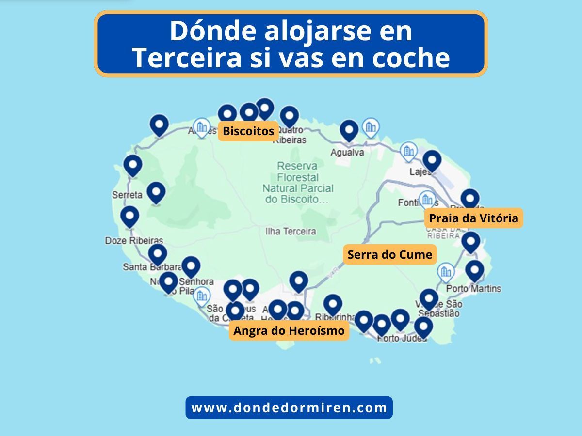 Dónde alojarse en Terceira si vas en coche: Mejores Zonas y Hoteles