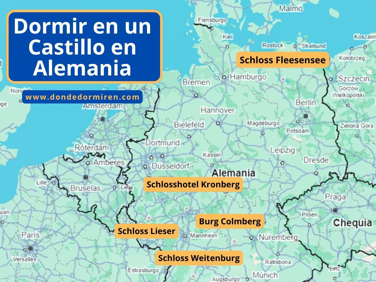 Dónde dormir en un Castillo en Alemania: TOP 5 preferidos