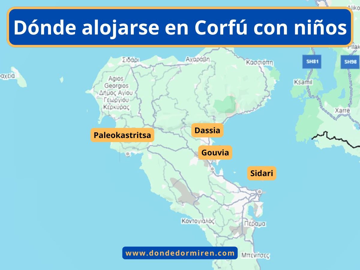 Dónde alojarse en Corfu con NIÑOS: Zonas y Hoteles familiares