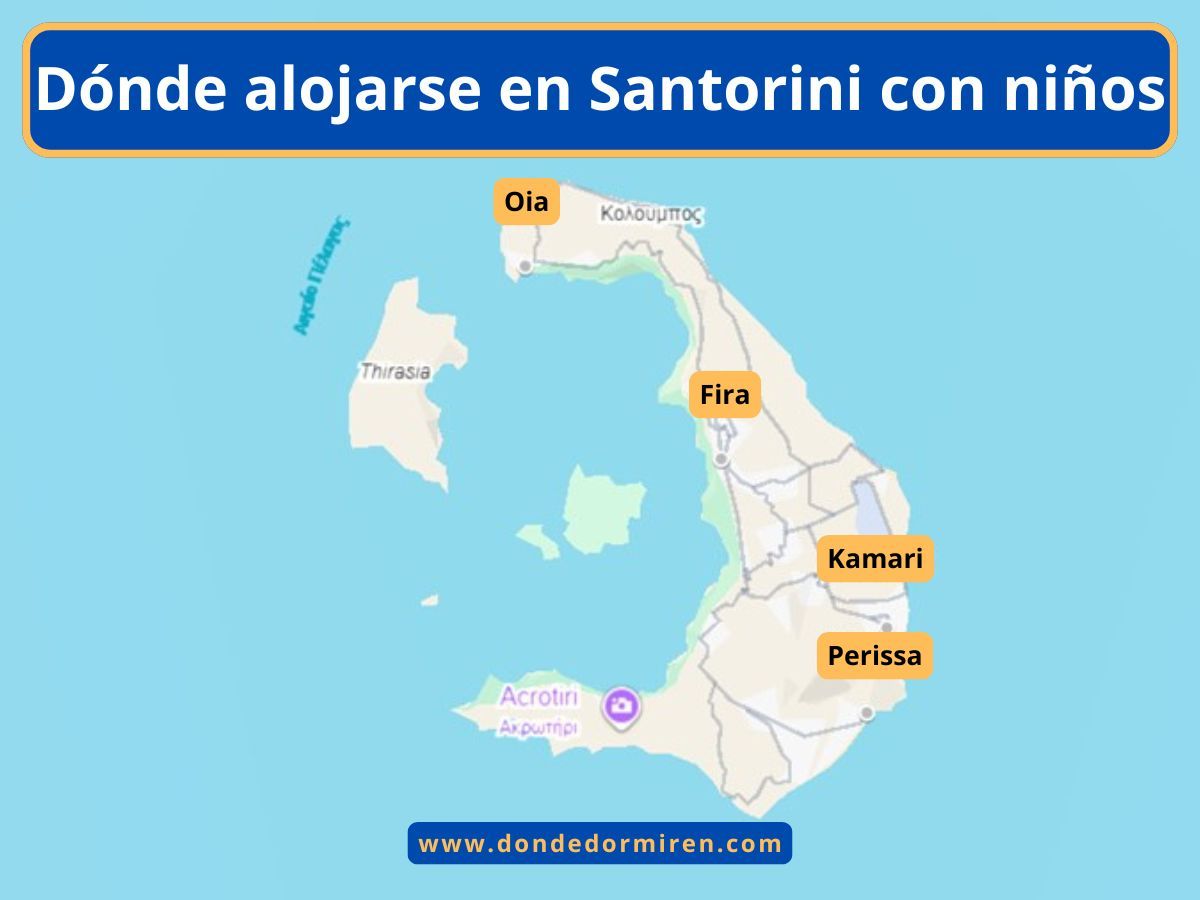 Dónde alojarse en Santorini con NIÑOS: Zonas y hoteles familiares
