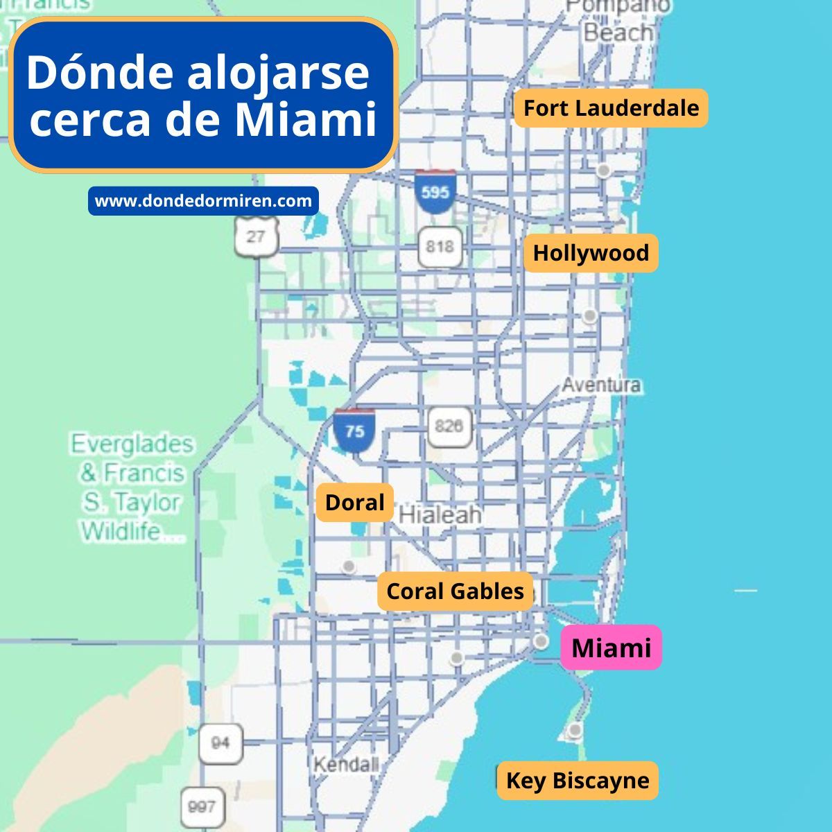 Dónde alojarse CERCA de Miami: 5 pueblos recomendados