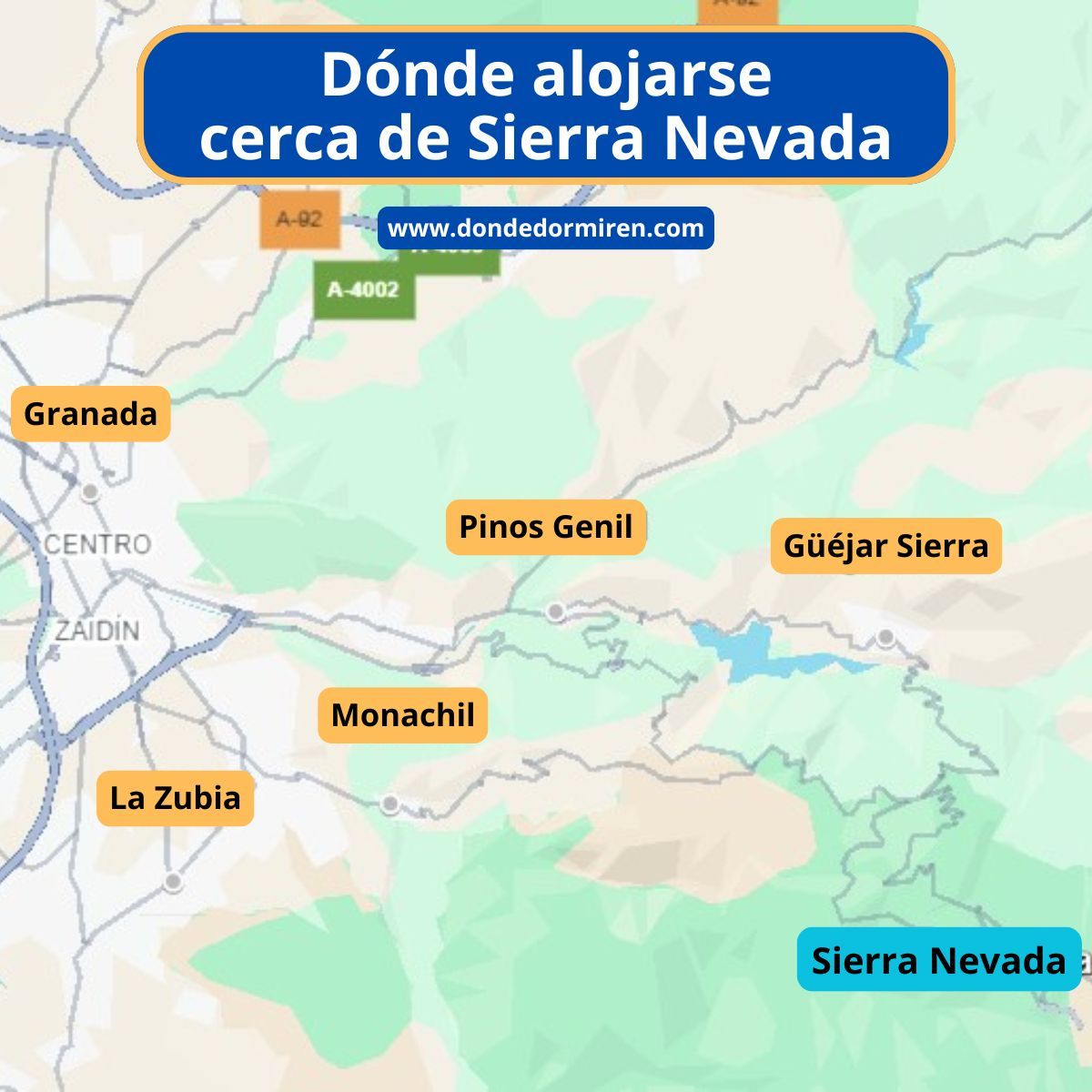 5 Pueblos dónde alojarse CERCA de Sierra Nevada
