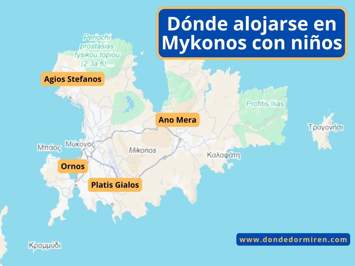 Dónde alojarse en Mykonos con NIÑOS: zonas y Hoteles Familiares
