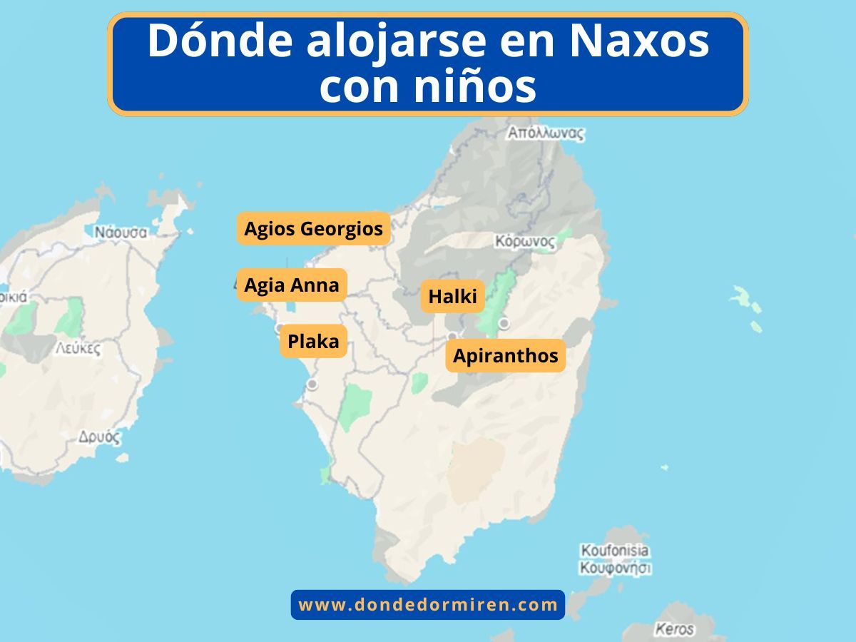 Dónde alojarse en Naxos con NIÑOS: zonas y Hoteles familiares