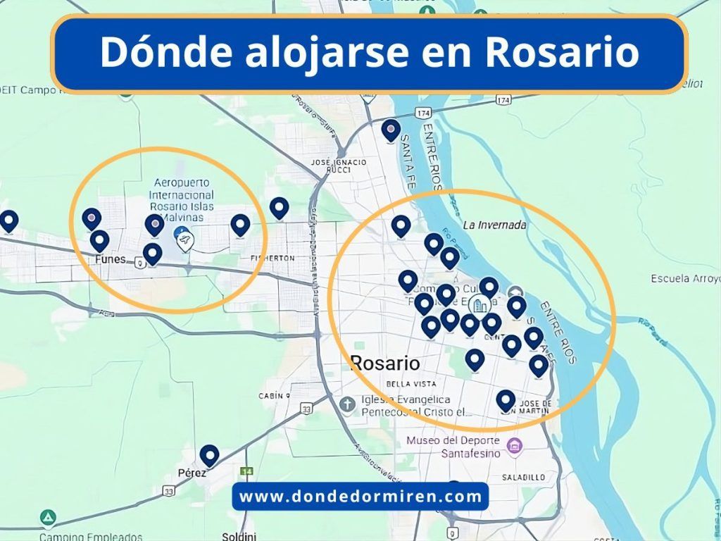 Calle y arquitectura del centro de Rosario, zona céntrica donde hospedarse