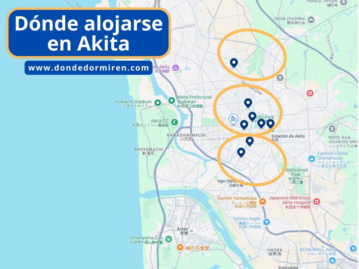Dónde alojarse en Akita: mejores zonas y hoteles