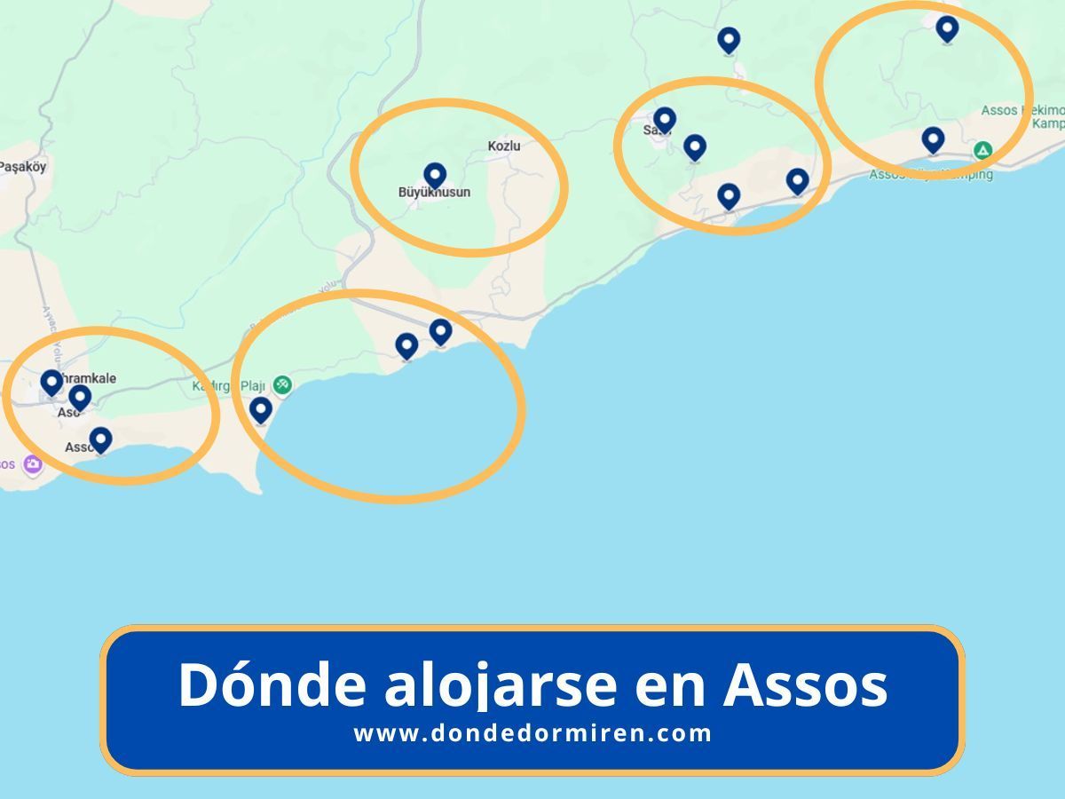 Dónde alojarse en Assos: Mejores Zonas y Hoteles