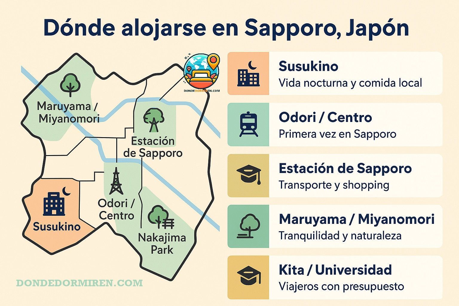 Dónde Alojarse en Sapporo, Japón: Mejores zonas y hoteles