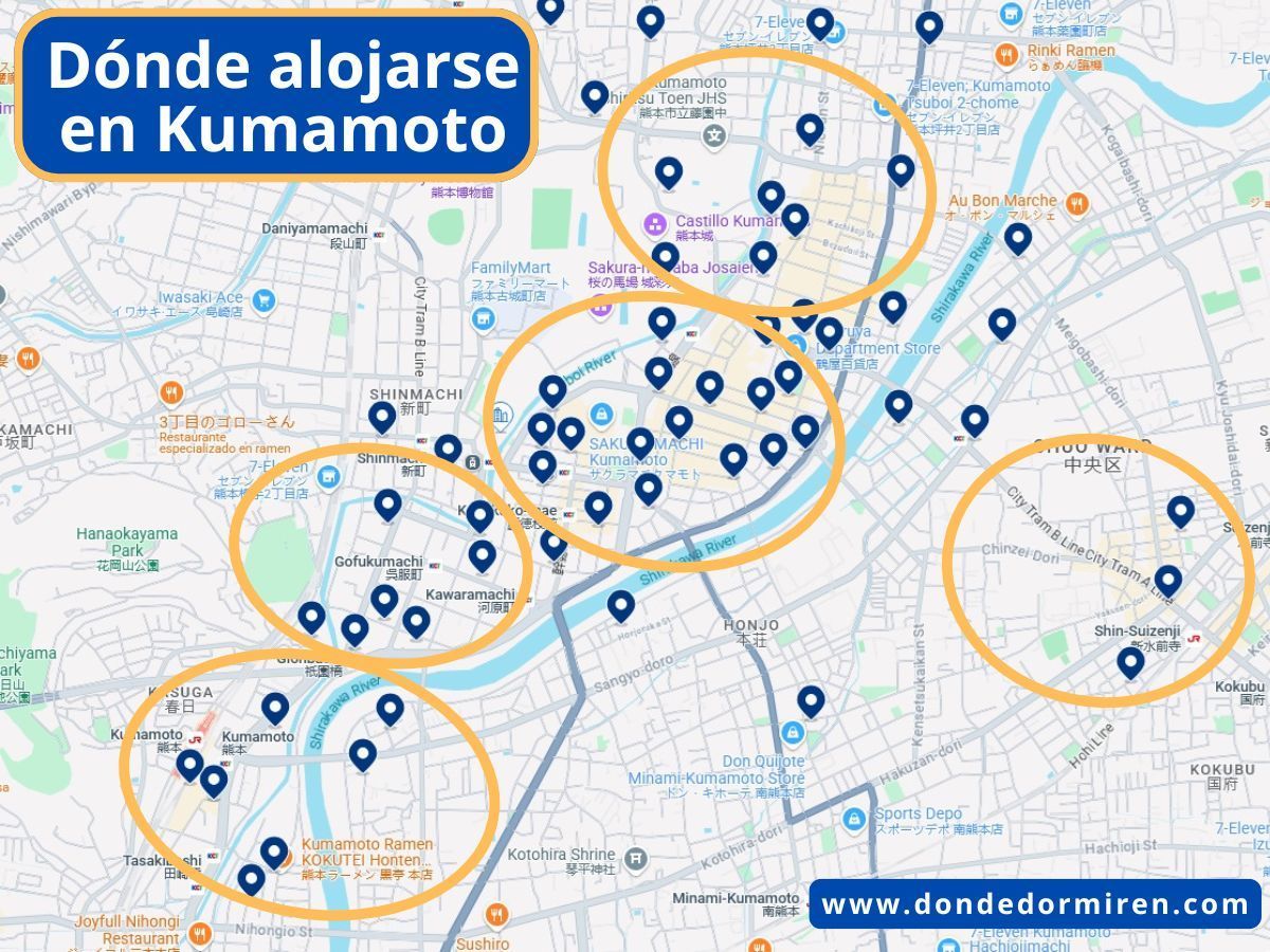 Dónde alojarse en Kumamoto: zonas recomendadas y hoteles con encanto