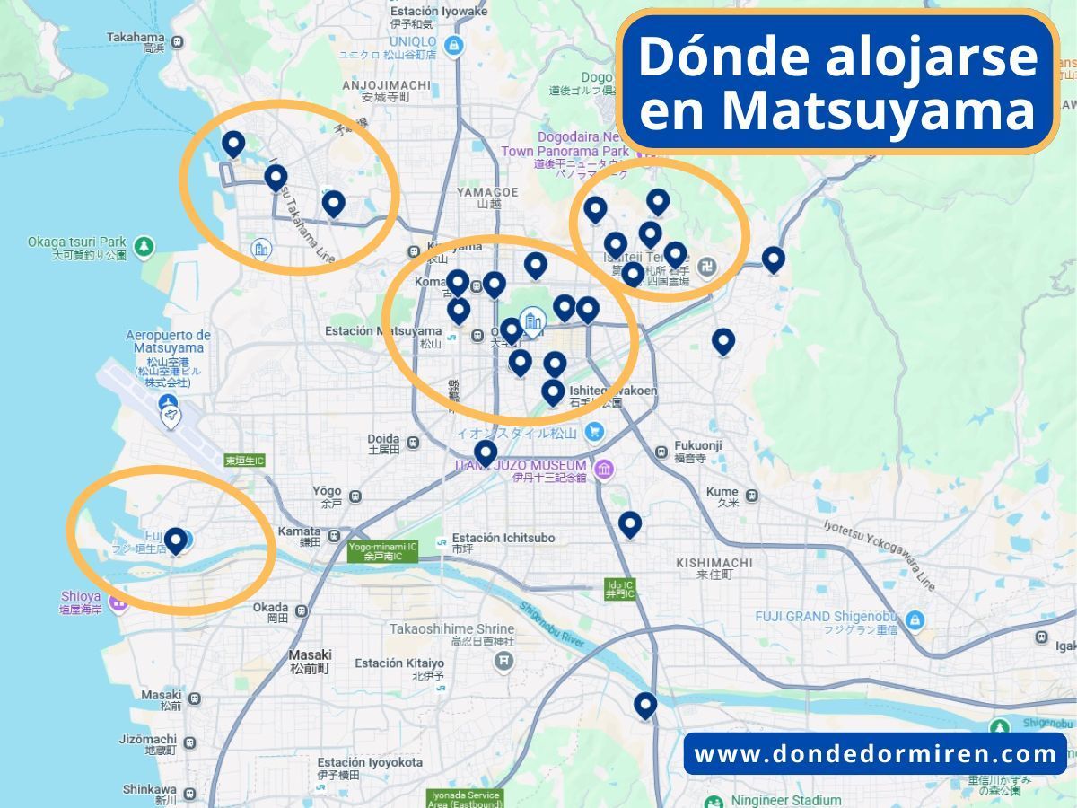 Dónde alojarse en Matsuyama: mejores zonas y hoteles recomendados