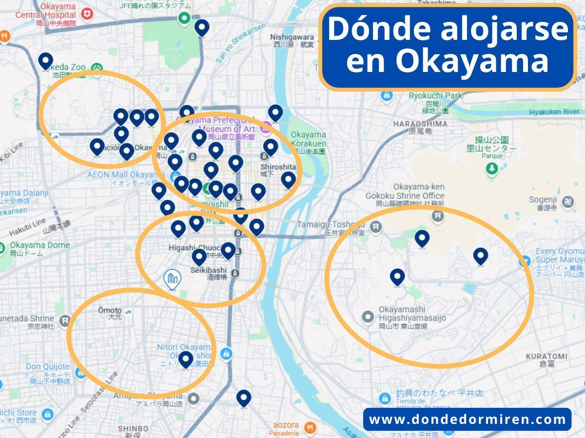 Dónde alojarse en Okayama: mejores zonas y hoteles recomendados