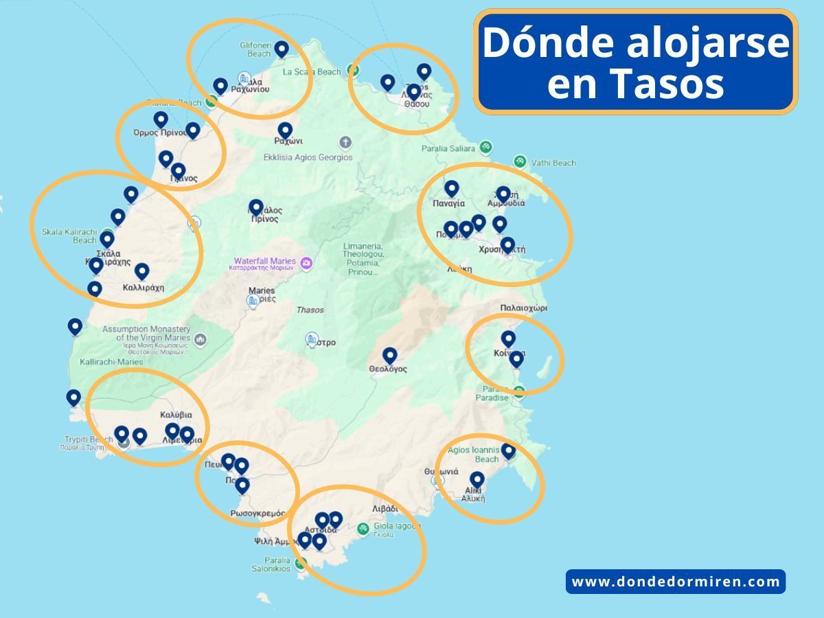 Dónde alojarse en Tasos: Mejores zonas y hoteles