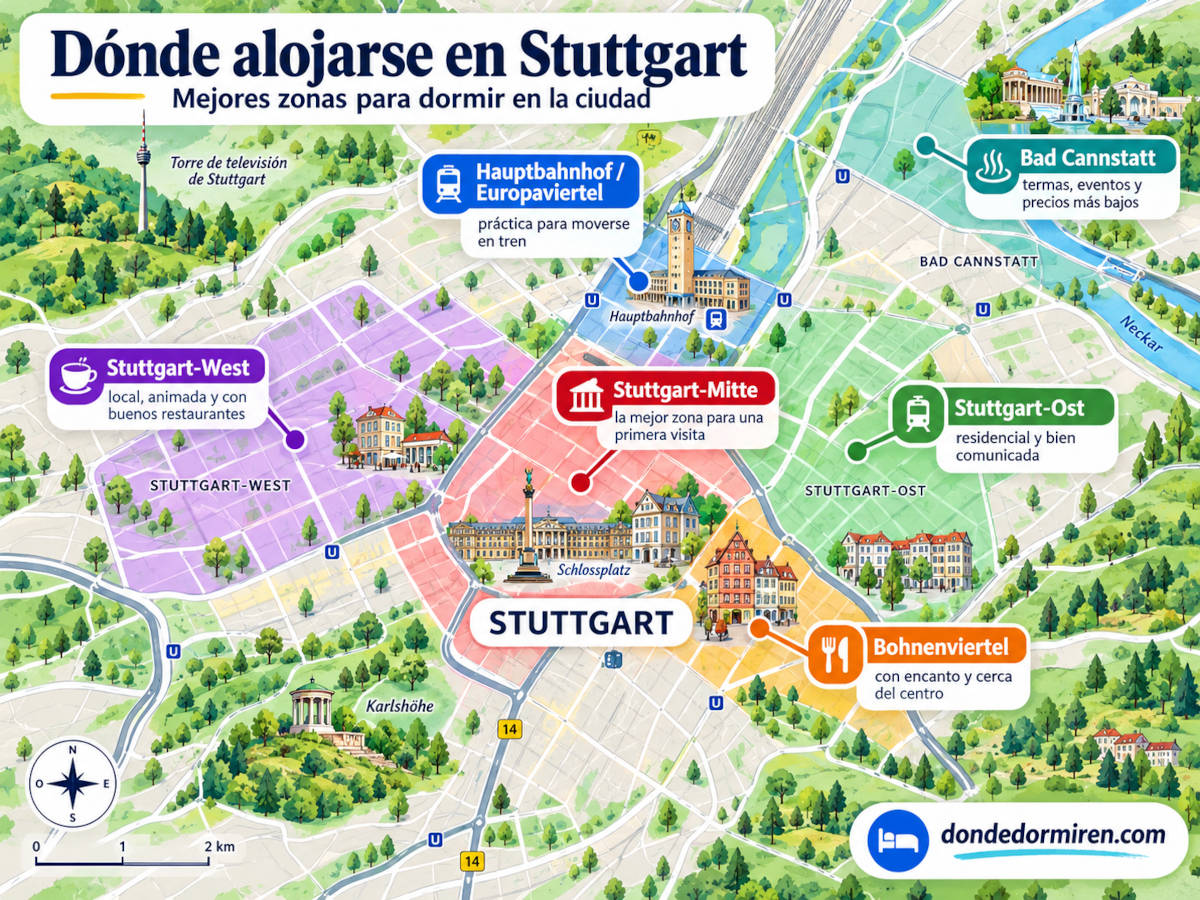 Dónde alojarse en Stuttgart: Mejores zonas y Hoteles