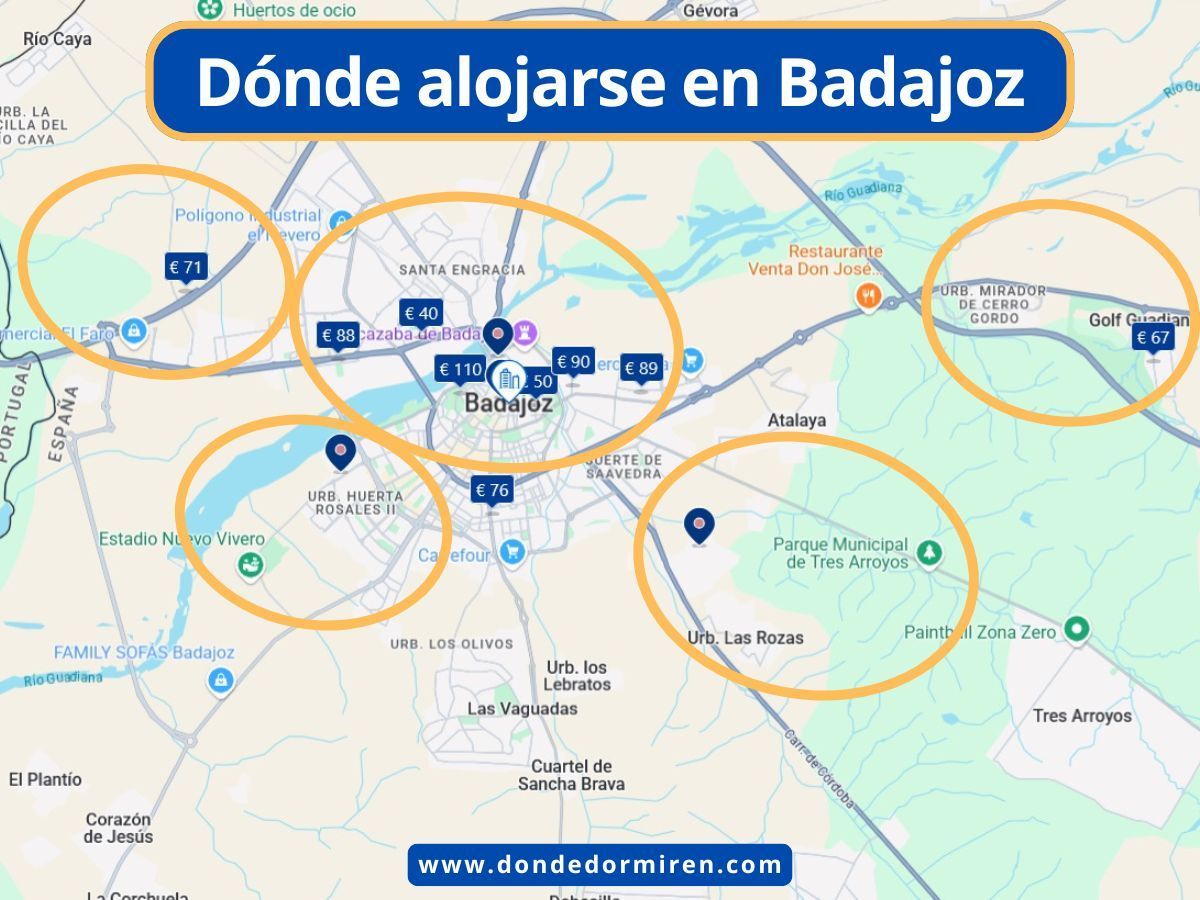 Dónde alojarse en Badajoz: mejores zonas y hoteles recomendados