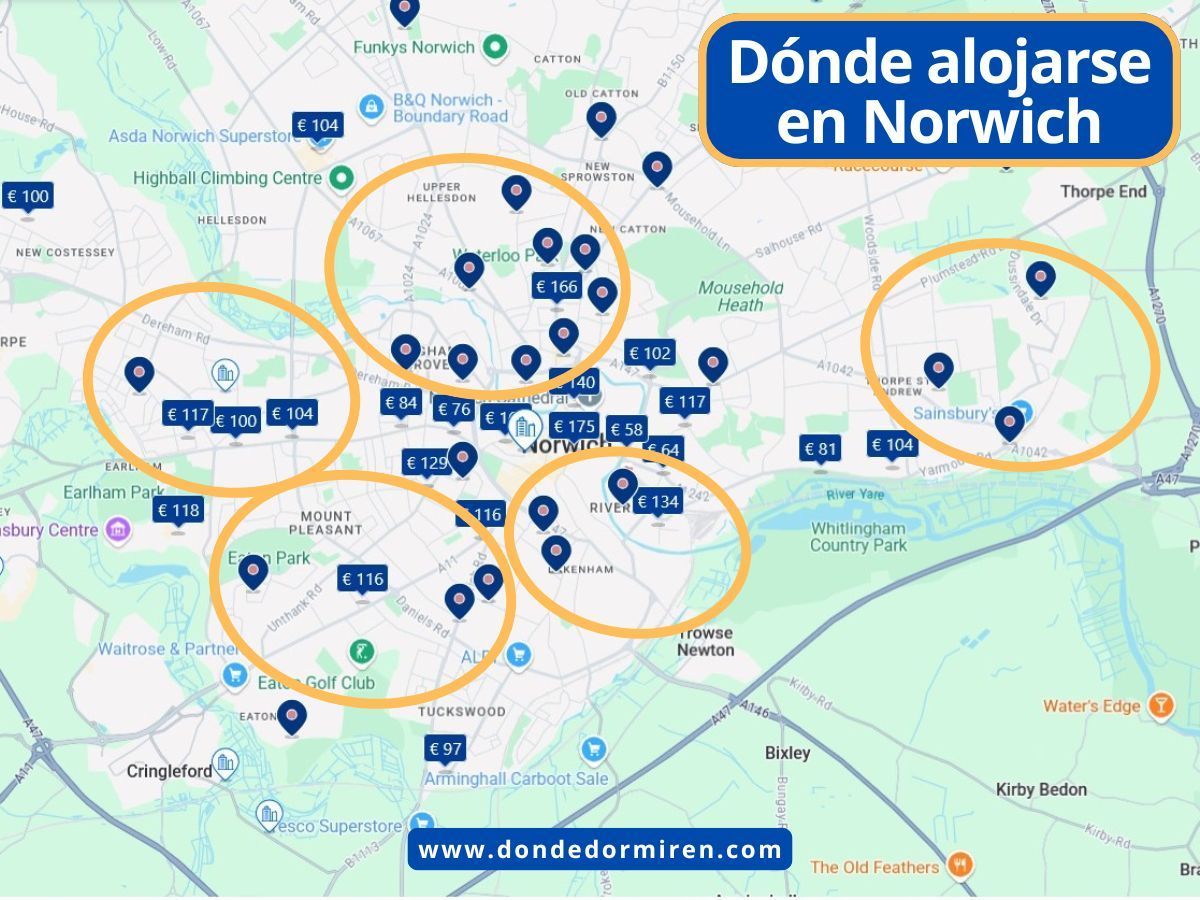 Dónde alojarse en Norwich: Mejores zonas y hoteles recomendados