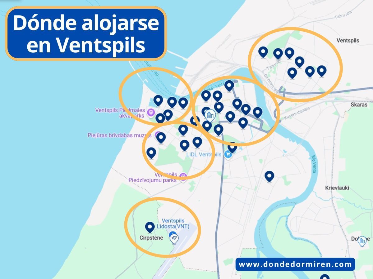 Dónde alojarse en Ventspils: mejores zonas y hoteles frente al Báltico