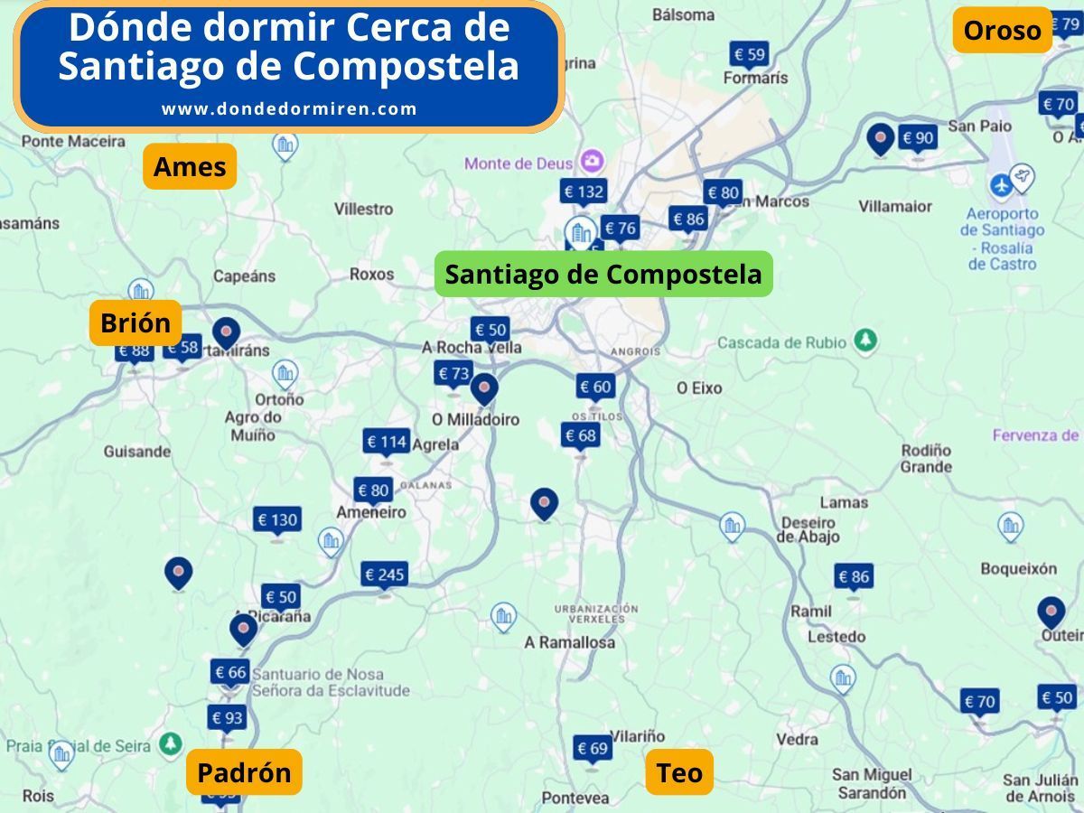 Dónde dormir Cerca de Santiago de Compostela