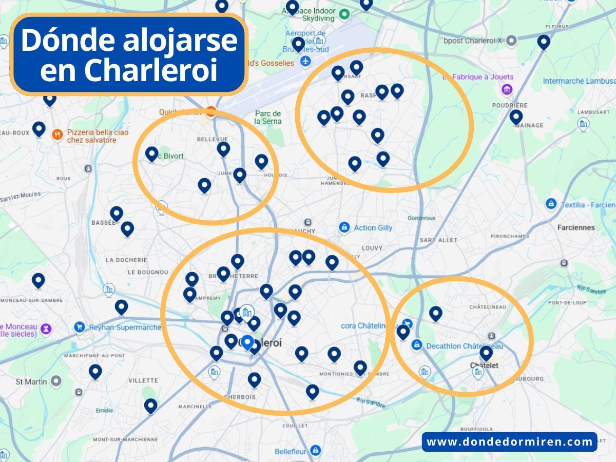 Dónde alojarse en Charleroi: mejores zonas y hoteles cerca del aeropuerto