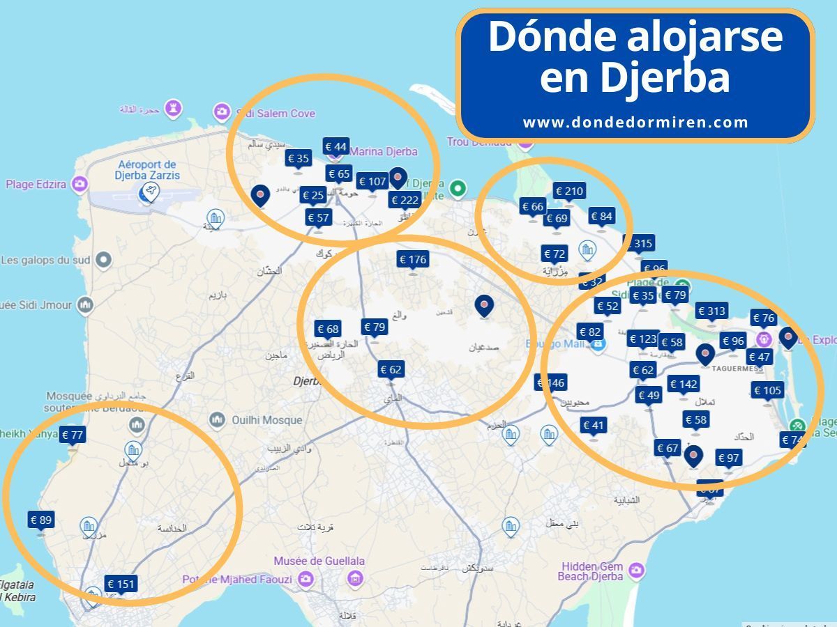 Dónde alojarse en Djerba (Yerba): Mejores Zonas y Hoteles
