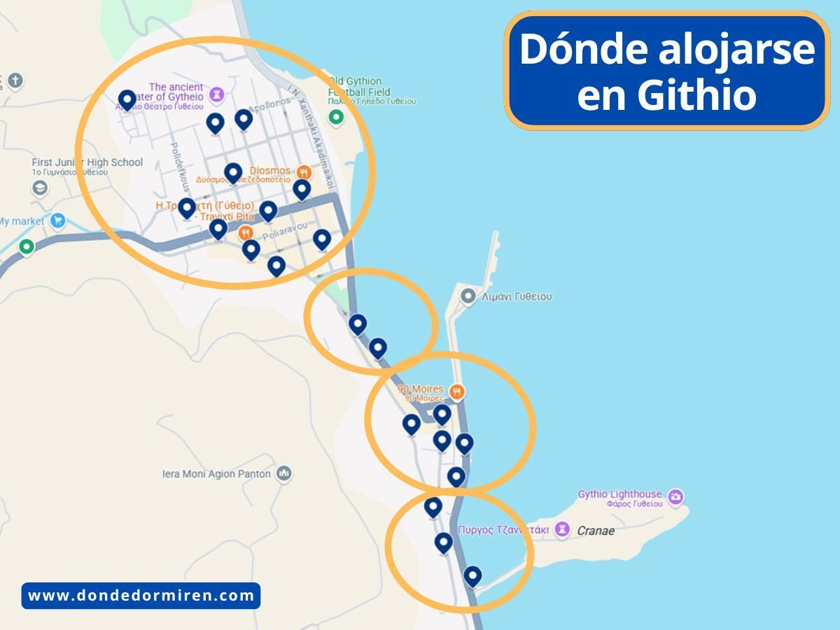 Dónde dormir en Githio: mejores zonas y alojamientos