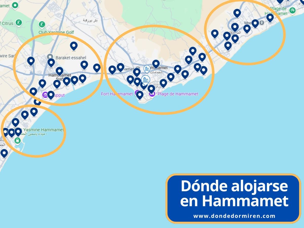 Dónde alojarse en Hammamet: Zonas y Hoteles