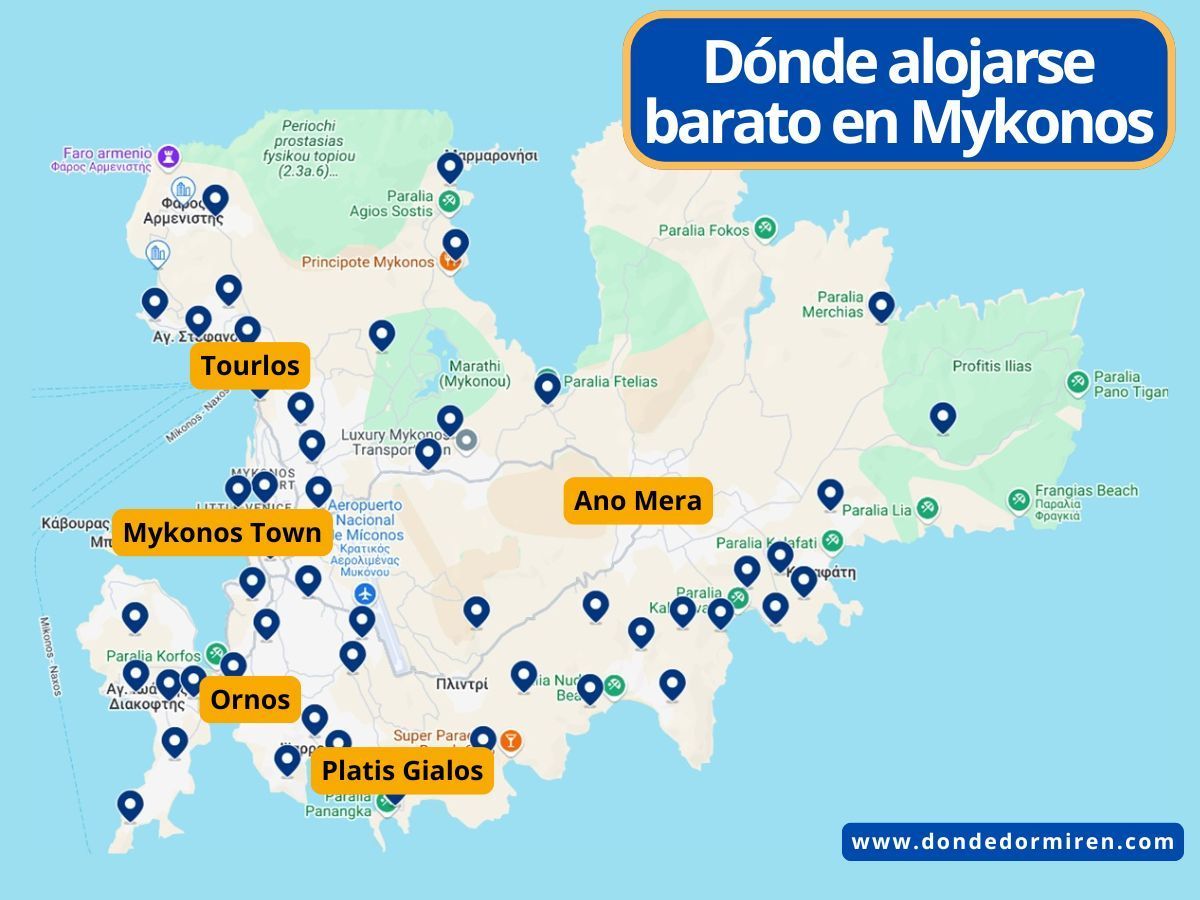 Dónde alojarse BARATO en Mykonos: zonas y hoteles económicos