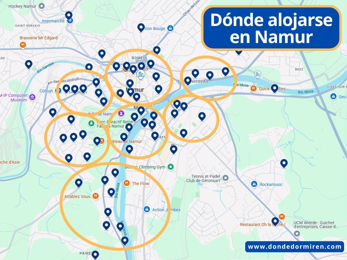 Dónde alojarse en Namur: mejores zonas y hoteles con encanto