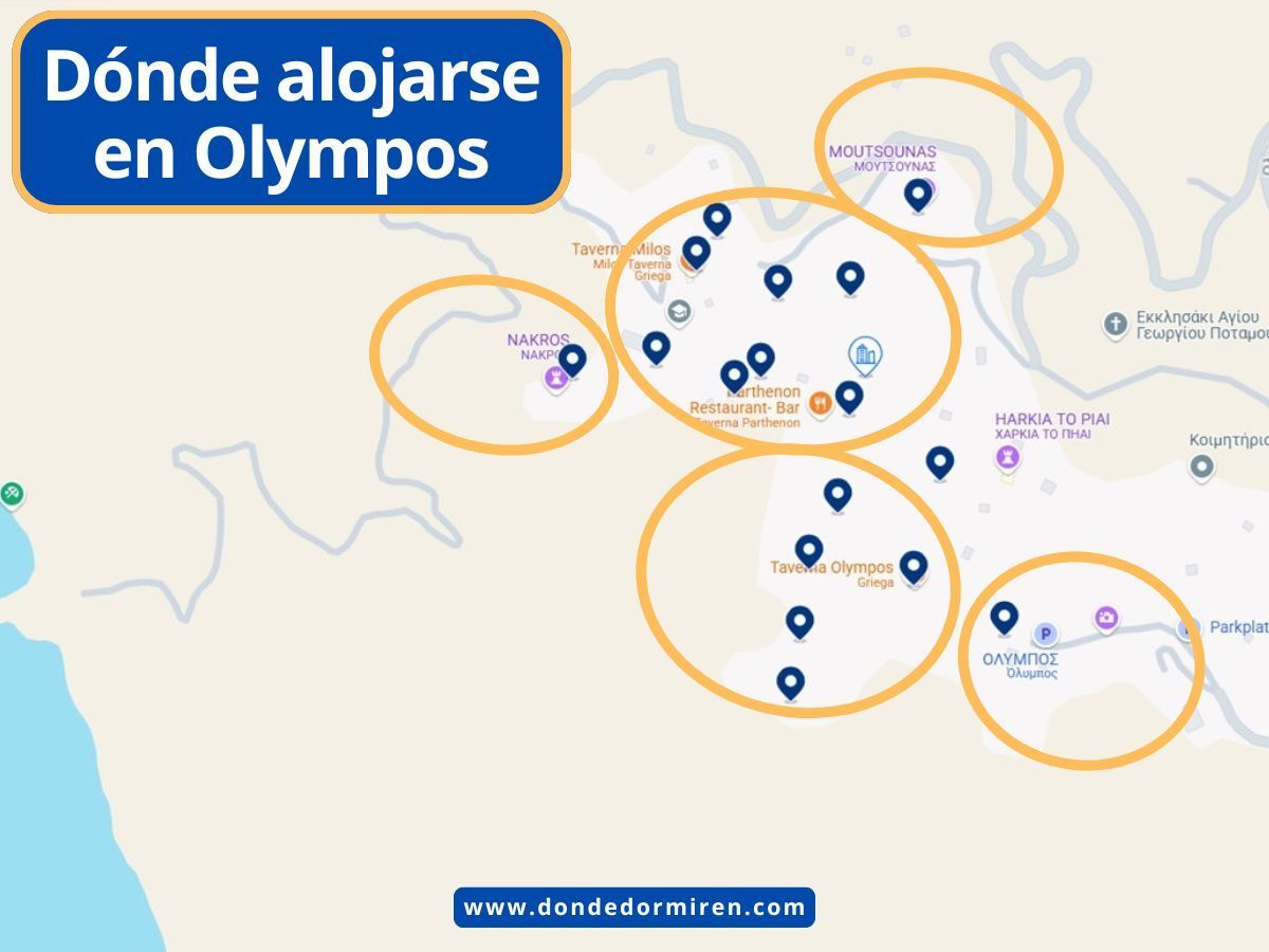 Dónde dormir en Olympos: mejores hoteles y alojamientos