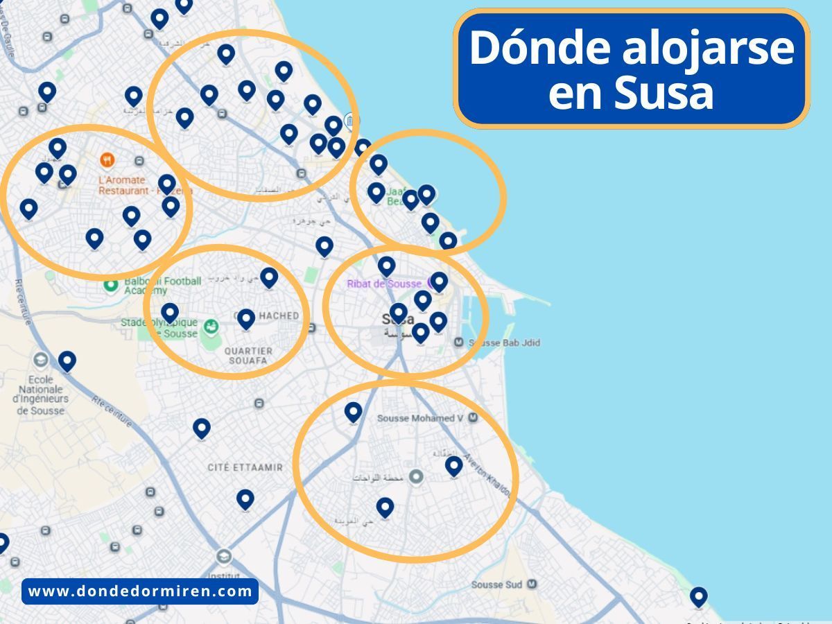 Dónde alojarse en Susa (Tunéz): Mejores zonas y hoteles