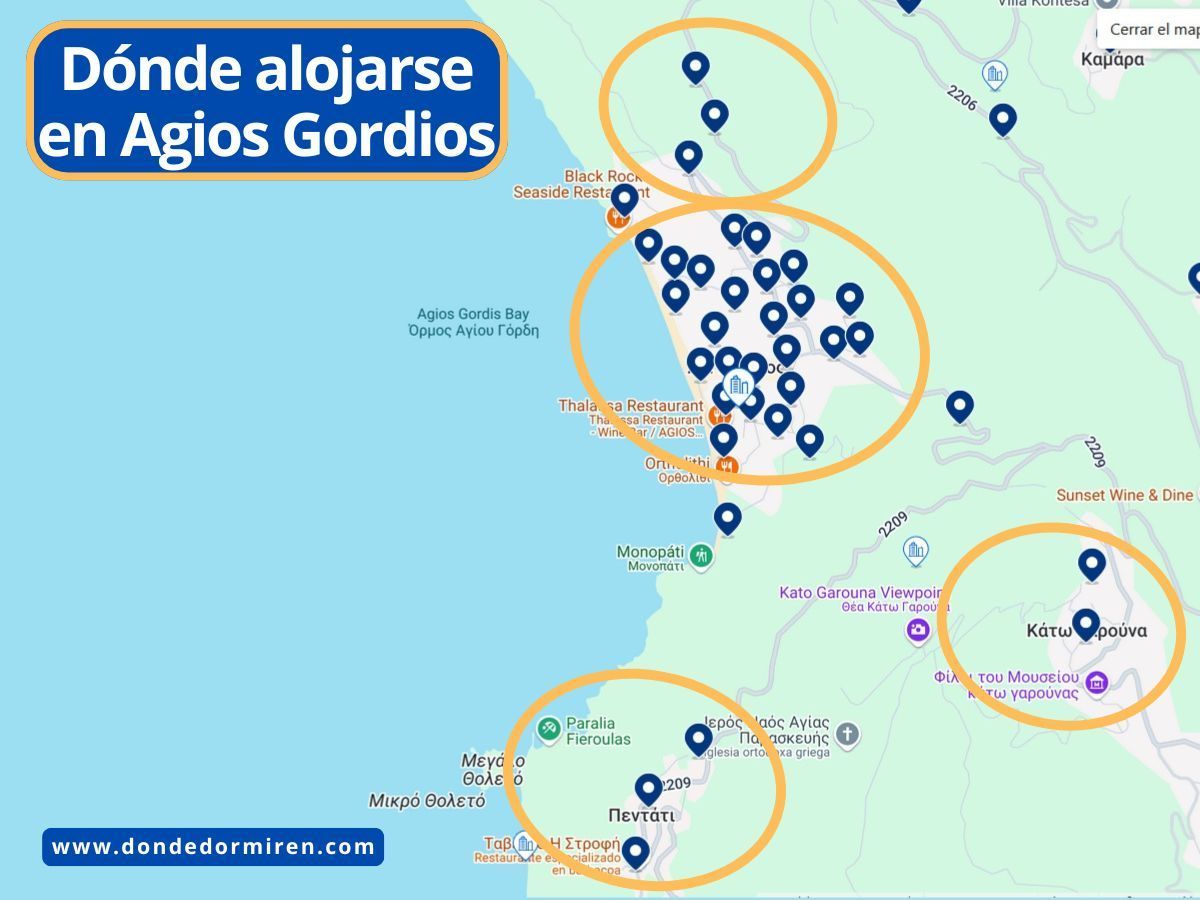 Dónde alojarse en Agios Gordios: Mejores Hoteles