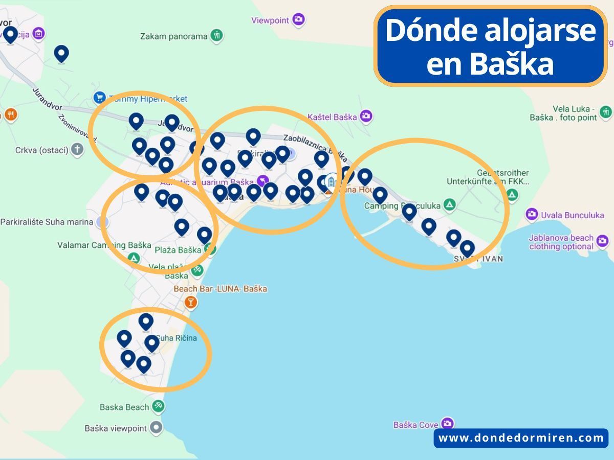 Dónde alojarse en Baska (Krk): Mejores zonas y hoteles