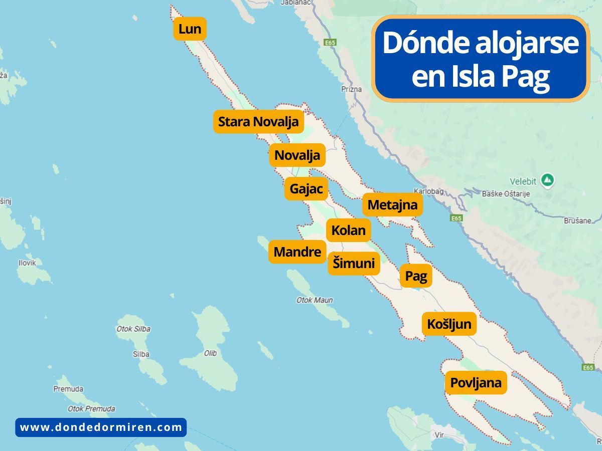 Dónde alojarse en la isla de Pag: Mejores zonas y Hoteles