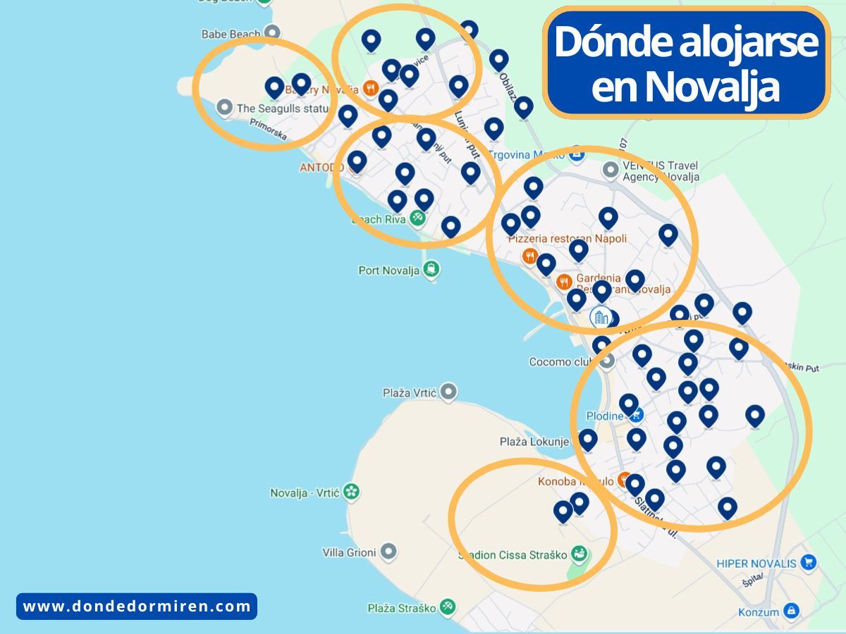 Dónde alojarse en Novalja: Mejores Zonas y Hoteles
