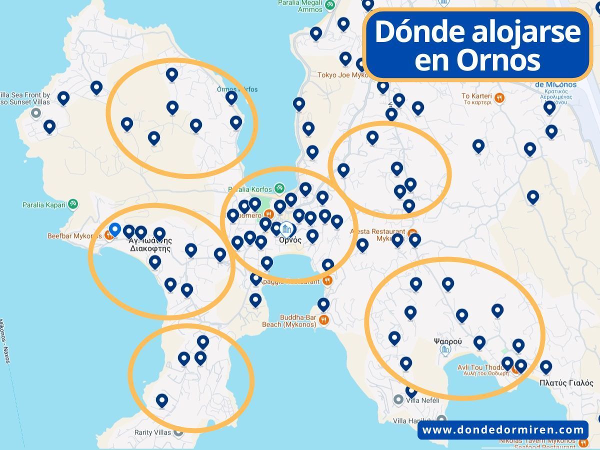 Dónde alojarse en Ornos: Mejores zonas y Hoteles