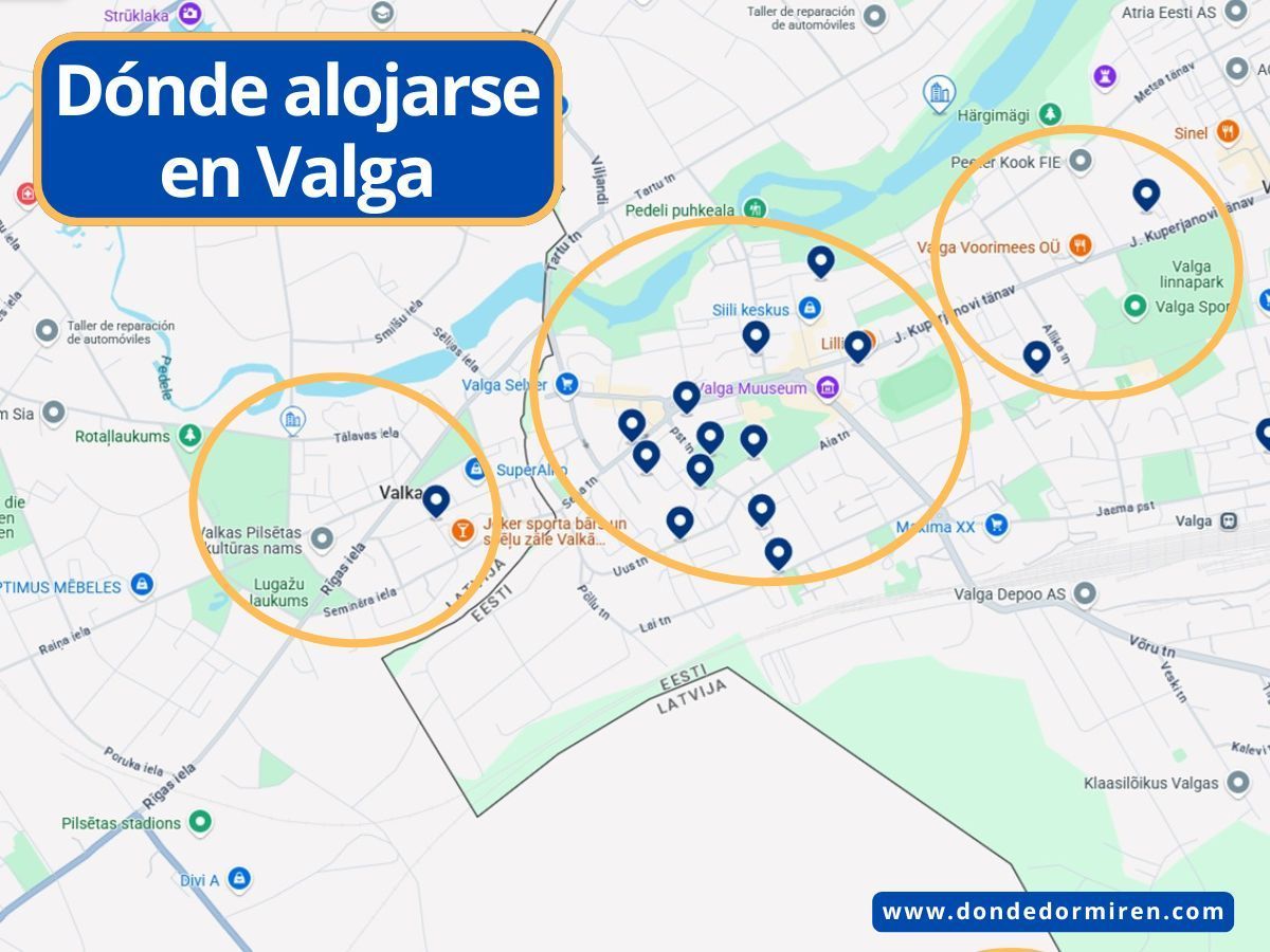 Dónde alojarse en Valga: mejores zonas y alojamientos
