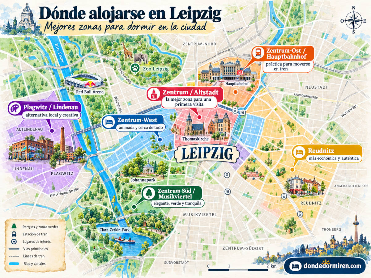 Dónde alojarse en Leipzig: Mejores Zonas y Hoteles