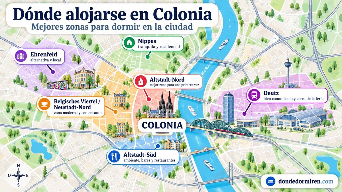 Dónde alojarse en Colonia – Mejores Zonas y Hoteles